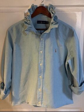 Ruffled Ralph  Lauren Men’s Light Blue Button-Down Shirt